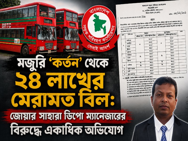 মজুরি ‘কর্তন’ থেকে ২৪ লাখের মেরামত বিল: জোয়ার সাহারা ডিপো ম্যানেজারের বিরুদ্ধে একাধিক অভিযোগ